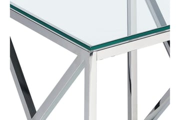 Fidelina Sidebord 45 cm - Sølv/Transparent - Møbler - Bord - Avlastningsbord & sidobord - Lampebord & sidebord
