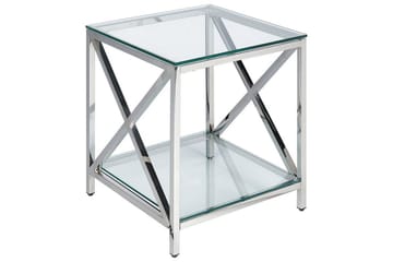 Fidelina Sidebord 45 cm - Sølv/Transparent - Møbler - Bord - Avlastningsbord & sidobord - Lampebord & sidebord