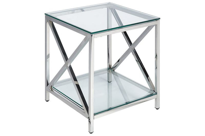 Fidelina Sidebord 45 cm - Sølv/Transparent - Møbler - Bord - Avlastningsbord & sidobord - Lampebord & sidebord