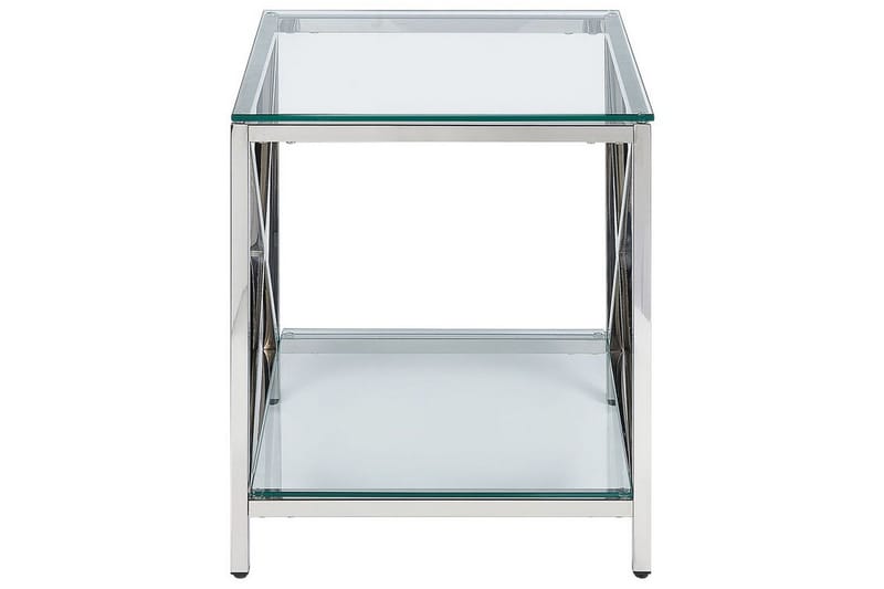 Fidelina Sidebord 45 cm - Sølv/Transparent - Møbler - Bord - Avlastningsbord & sidobord - Lampebord & sidebord