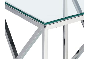 Fidelina Sidebord 45 cm - Sølv/Transparent - Møbler - Bord - Avlastningsbord & sidobord - Lampebord & sidebord