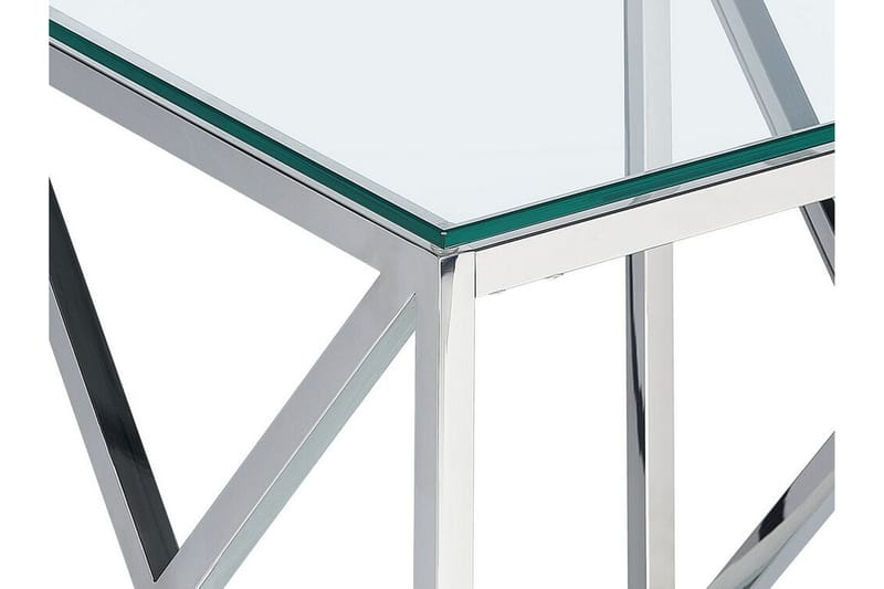 Fidelina Sidebord 45 cm - Sølv/Transparent - Møbler - Bord - Avlastningsbord & sidobord - Lampebord & sidebord