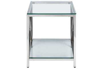 Fidelina Sidebord 45 cm - Sølv/Transparent - Møbler - Bord - Avlastningsbord & sidobord - Lampebord & sidebord