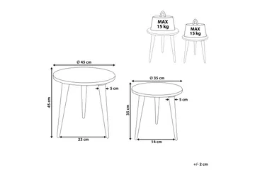 Filbert Settbord 45 cm - Lyst tre/Hvit - Møbler - Bord - Avlastningsbord & sidobord - Settbord