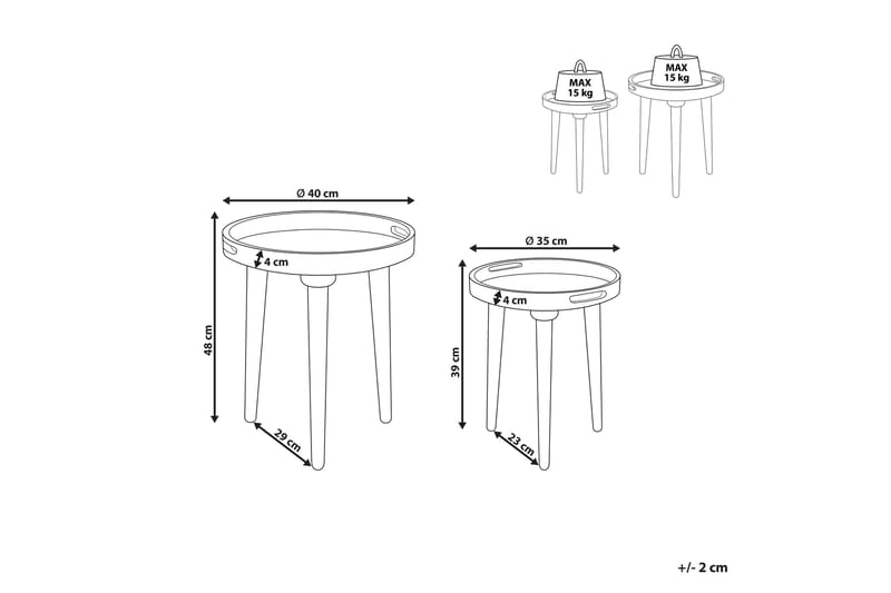 Finbar Settbord 40 cm - Mørkt tre - Møbler - Bord - Avlastningsbord & sidobord - Settbord