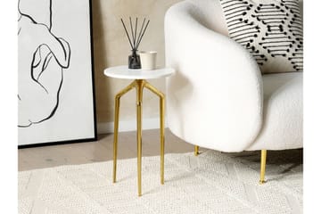 Fiori Sidebord 30 cm - Hvit/Gull - Møbler - Bord - Avlastningsbord & sidobord - Brettbord og småbord