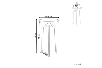 Fiori Sidebord 30 cm - Hvit/Gull - Møbler - Bord - Avlastningsbord & sidobord - Brettbord og småbord