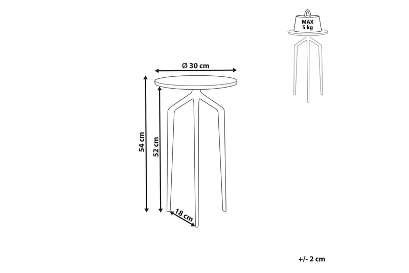 Fiori Sidebord 30 cm - Hvit/Gull - Møbler - Bord - Avlastningsbord & sidobord - Brettbord og småbord