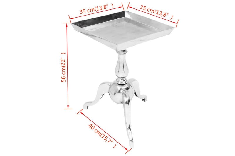 Firkantede Sidebord Aluminum Sølv - Sølv - Lampebord & sidebord - Brettbord og småbord
