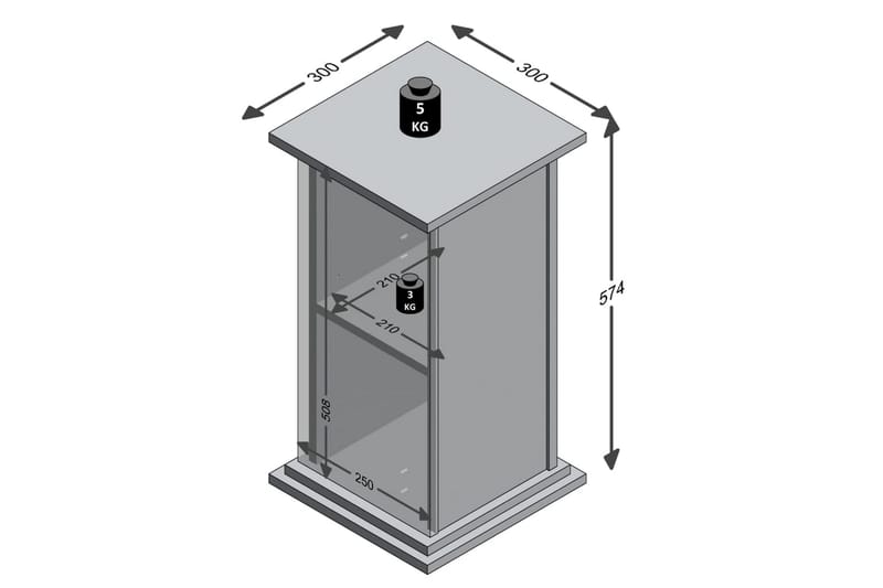 FMD Aksentbord med dør 57,4 cm eiketre - Brettbord og småbord - Lampebord & sidebord FMD Aksentbord med dør 57,4 cm eiketre - Brettbord og småbord - Lampebord & sidebord