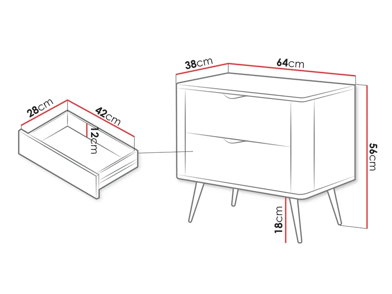 Forba Nattbord 64 cm - hvit - Møbler - Bord - Avlastningsbord & sidobord - Sengebord & nattbord