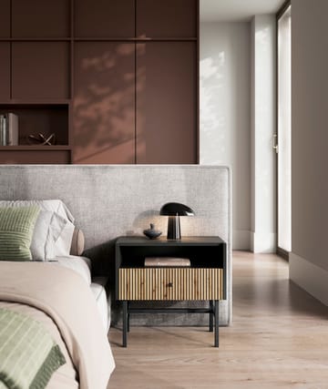 Francisca Nattbord 55 cm - Svart/Eik - Møbler - Bord - Avlastningsbord & sidobord - Sengebord & nattbord