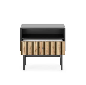 Francisca Nattbord 55 cm - Svart/Eik - Møbler - Bord - Avlastningsbord & sidobord - Sengebord & nattbord