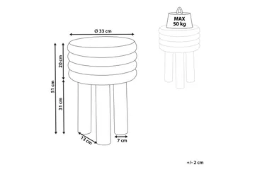 Fredrickson Sidebord 33 cm - Hvit/Svart - Møbler - Bord - Avlastningsbord & sidobord - Lampebord & sidebord