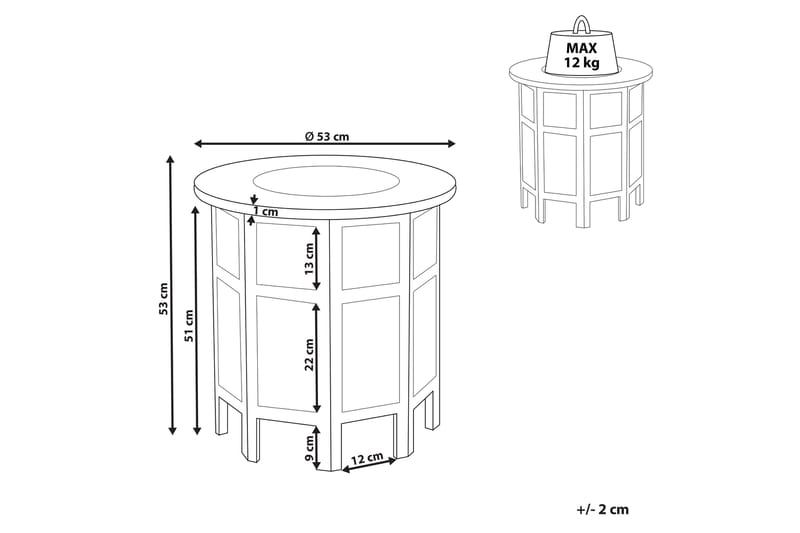 Freya Sidebord 53 cm - Hvit - Møbler - Bord - Avlastningsbord & sidobord - Lampebord & sidebord