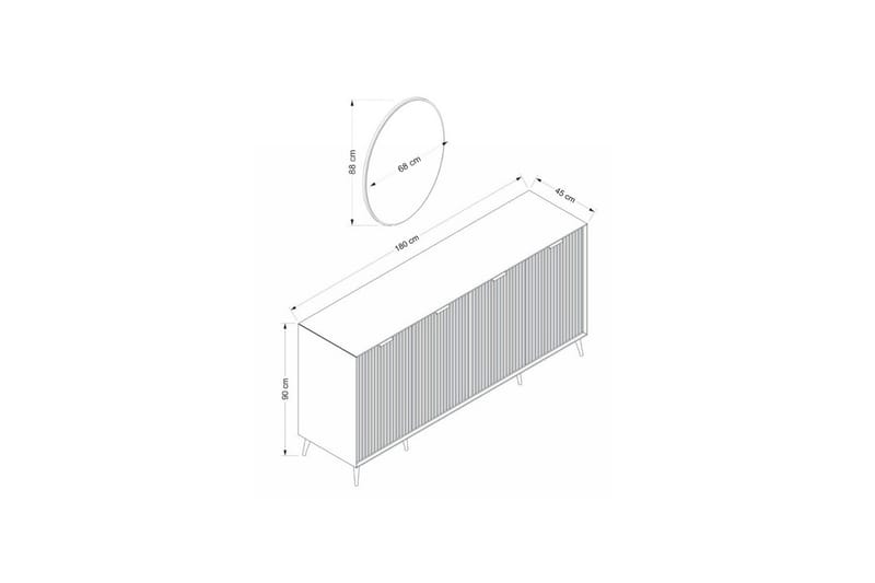 Fruitland konsollbord 180 cm - Sand - Møbler - Bord - Avlastningsbord & sidobord - Konsollbord & gangbord