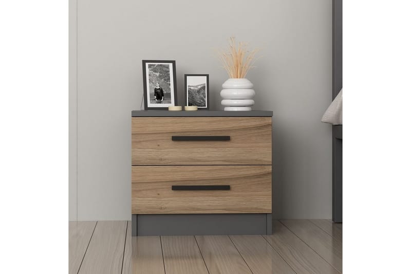 Fruitland Nattbord 50 cm - Valnøtt/Antrasitt - Møbler - Bord - Avlastningsbord & sidobord - Sengebord & nattbord
