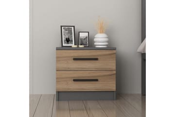 Fruitland Nattbord 50 cm - Valnøtt/Antrasitt - Møbler - Bord - Avlastningsbord & sidobord - Sengebord & nattbord