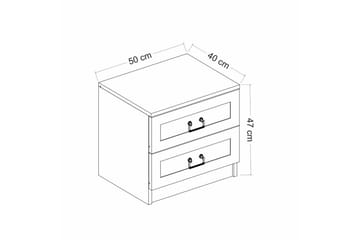 Fruitland Nattbord 54 cm - Hvit - Møbler - Bord - Avlastningsbord & sidobord - Sengebord & nattbord