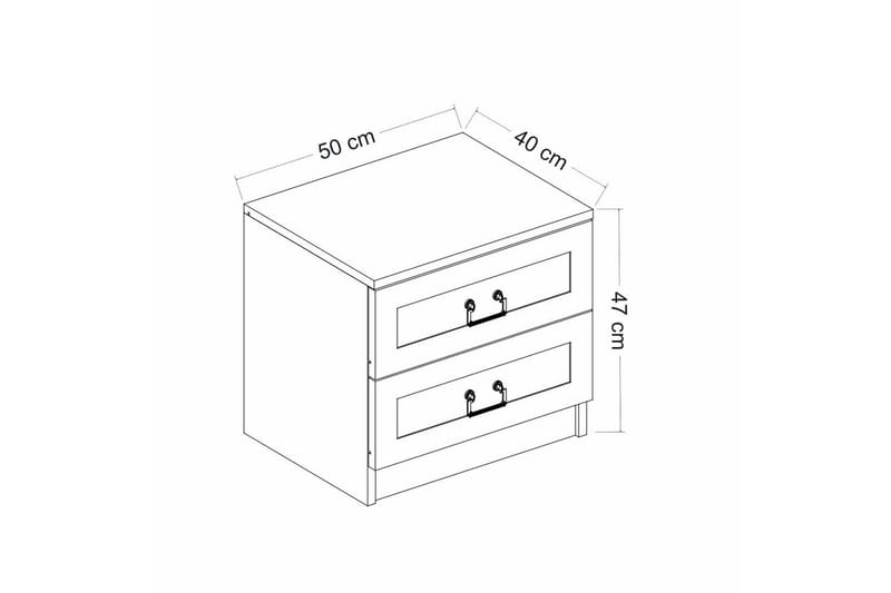 Fruitland Nattbord 54 cm - Hvit - Møbler - Bord - Avlastningsbord & sidobord - Sengebord & nattbord