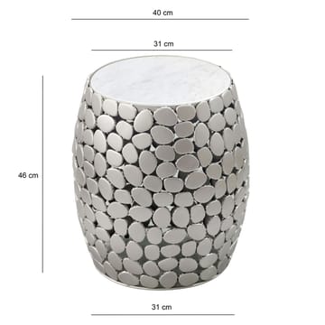 Galara sidebord 40 cm - Hvit og sølvfarget - Møbler - Bord - Avlastningsbord & sidobord - Brettbord og småbord