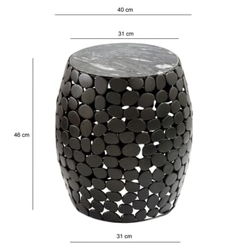 Galara sidebord 40 cm - Svart med grå og hvite marmornyanser - Møbler - Bord - Avlastningsbord & sidobord - Brettbord og småbord