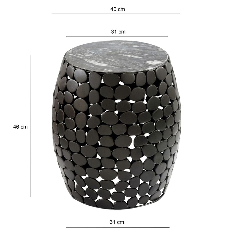 Galara sidebord 40 cm - Svart med grå og hvite marmornyanser - Møbler - Bord - Avlastningsbord & sidobord - Brettbord og småbord
