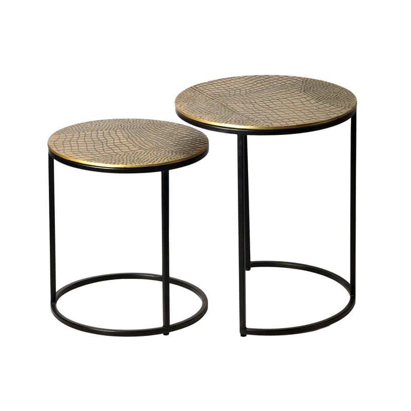 Galela settbord 40 cm sett med 2 - Gullfarget og svart - Møbler - Bord - Avlastningsbord & sidobord - Settbord