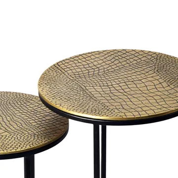 Galela settbord 40 cm sett med 2 - Gullfarget og svart - Møbler - Bord - Avlastningsbord & sidobord - Settbord