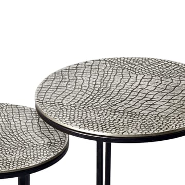 Galela settbord 40 cm sett med 2 - Sølvfarget og svart - Møbler - Bord - Avlastningsbord & sidobord - Settbord