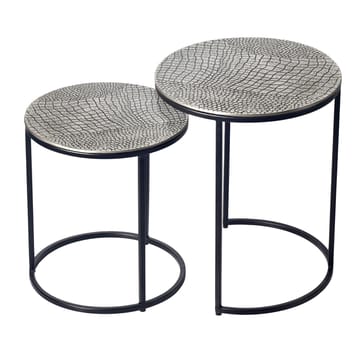 Galela settbord 40 cm sett med 2 - Sølvfarget og svart - Møbler - Bord - Avlastningsbord & sidobord - Settbord