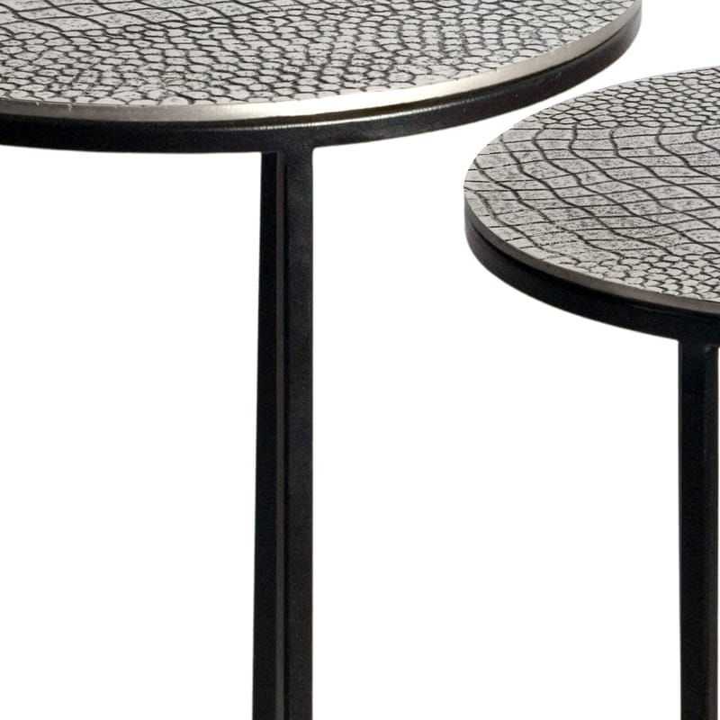 Galela settbord 40 cm sett med 2 - Sølvfarget og svart - Møbler - Bord - Avlastningsbord & sidobord - Settbord