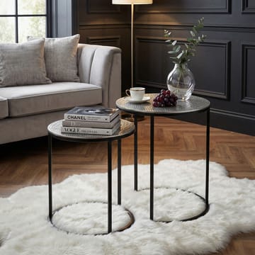 Galela settbord 40 cm sett med 2 - Sølvfarget og svart - Møbler - Bord - Avlastningsbord & sidobord - Settbord