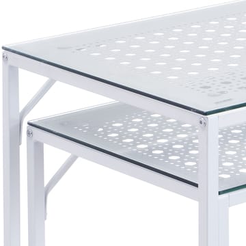 Galora konsollbord 100 cm sett med 2 - Gjennomsiktig og matt hvit - Møbler - Bord - Avlastningsbord & sidobord - Settbord