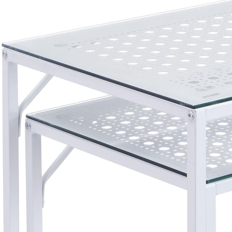 Galora konsollbord 100 cm sett med 2 - Gjennomsiktig og matt hvit - Møbler - Bord - Avlastningsbord & sidobord - Settbord