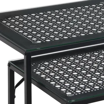 Galora konsollbord 100 cm sett med 2 - Gjennomsiktig og matt svart - Møbler - Bord - Avlastningsbord & sidobord - Settbord