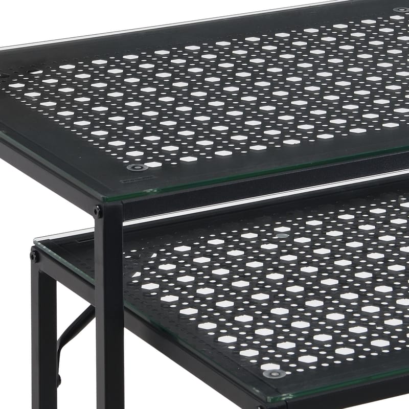 Galora konsollbord 100 cm sett med 2 - Gjennomsiktig og matt svart - Møbler - Bord - Avlastningsbord & sidobord - Settbord