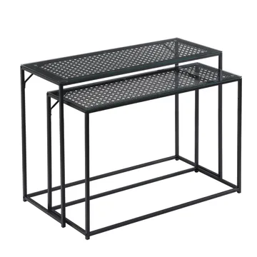 Galora konsollbord 100 cm sett med 2 - Gjennomsiktig og matt svart - Møbler - Bord - Avlastningsbord & sidobord - Settbord