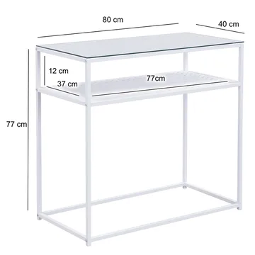 Galuna konsollbord 80 cm - Gjennomsiktig og hvit - Møbler - Bord - Avlastningsbord & sidobord - Konsollbord & gangbord