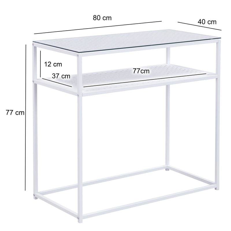 Galuna konsollbord 80 cm - Gjennomsiktig og hvit - Møbler - Bord - Avlastningsbord & sidobord - Konsollbord & gangbord
