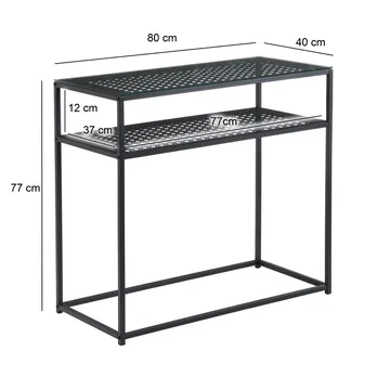 Galuna konsollbord 80 cm - Gjennomsiktig og matt svart - Møbler - Bord - Avlastningsbord & sidobord - Konsollbord & gangbord