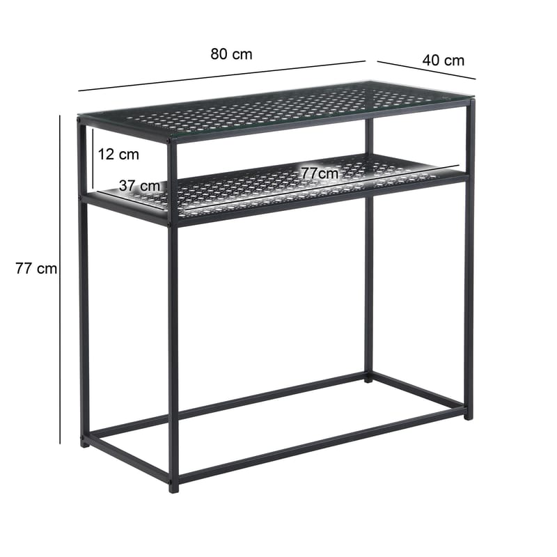 Galuna konsollbord 80 cm - Gjennomsiktig og matt svart - Møbler - Bord - Avlastningsbord & sidobord - Konsollbord & gangbord