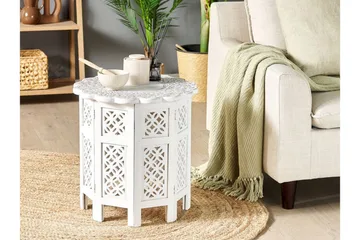 Garry Sidebord 44 cm - Hvit/Grå/Lyst tre - Møbler - Bord - Avlastningsbord & sidobord - Lampebord & sidebord