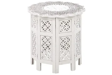 Garry Sidebord 44 cm - Hvit/Grå/Lyst tre - Møbler - Bord - Avlastningsbord & sidobord - Lampebord & sidebord