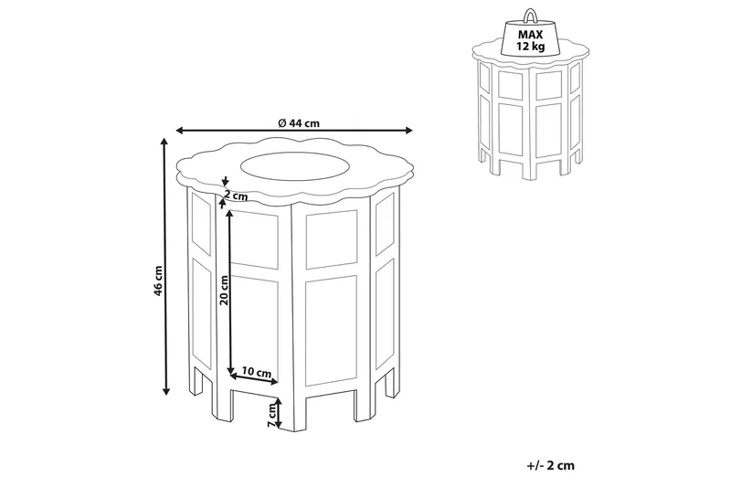 Garry Sidebord 44 cm - Hvit/Grå/Lyst tre - Møbler - Bord - Avlastningsbord & sidobord - Lampebord & sidebord