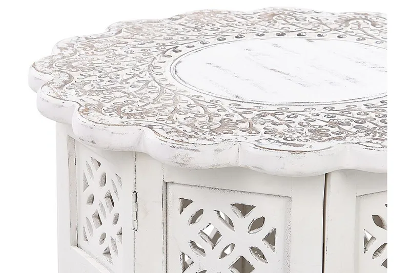 Garry Sidebord 44 cm - Hvit/Grå/Lyst tre - Møbler - Bord - Avlastningsbord & sidobord - Lampebord & sidebord