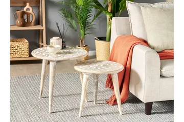 Gazelle Settbord 46 cm - Lyst tre/Hvit - Møbler - Bord - Avlastningsbord & sidobord - Settbord