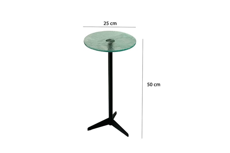 Giada Sidebord 25 cm - Transparent/Svart - Møbler - Bord - Avlastningsbord & sidobord - Brettbord og småbord