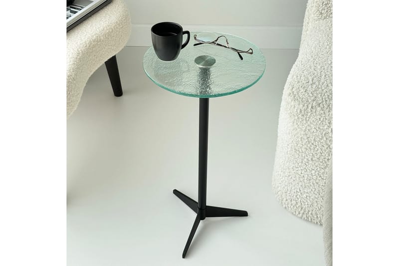 Giada Sidebord 25 cm - Transparent/Svart - Møbler - Bord - Avlastningsbord & sidobord - Lampebord & sidebord