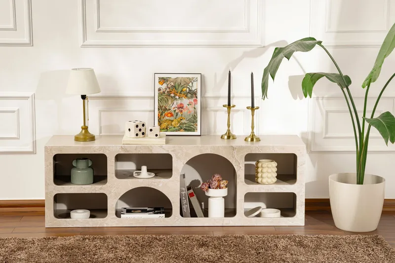 Giana Konsollbord 160 cm - Travertin/Sandstein - Oppbevaring - Oppbevaringsmøbler - Sideboard & skjenk